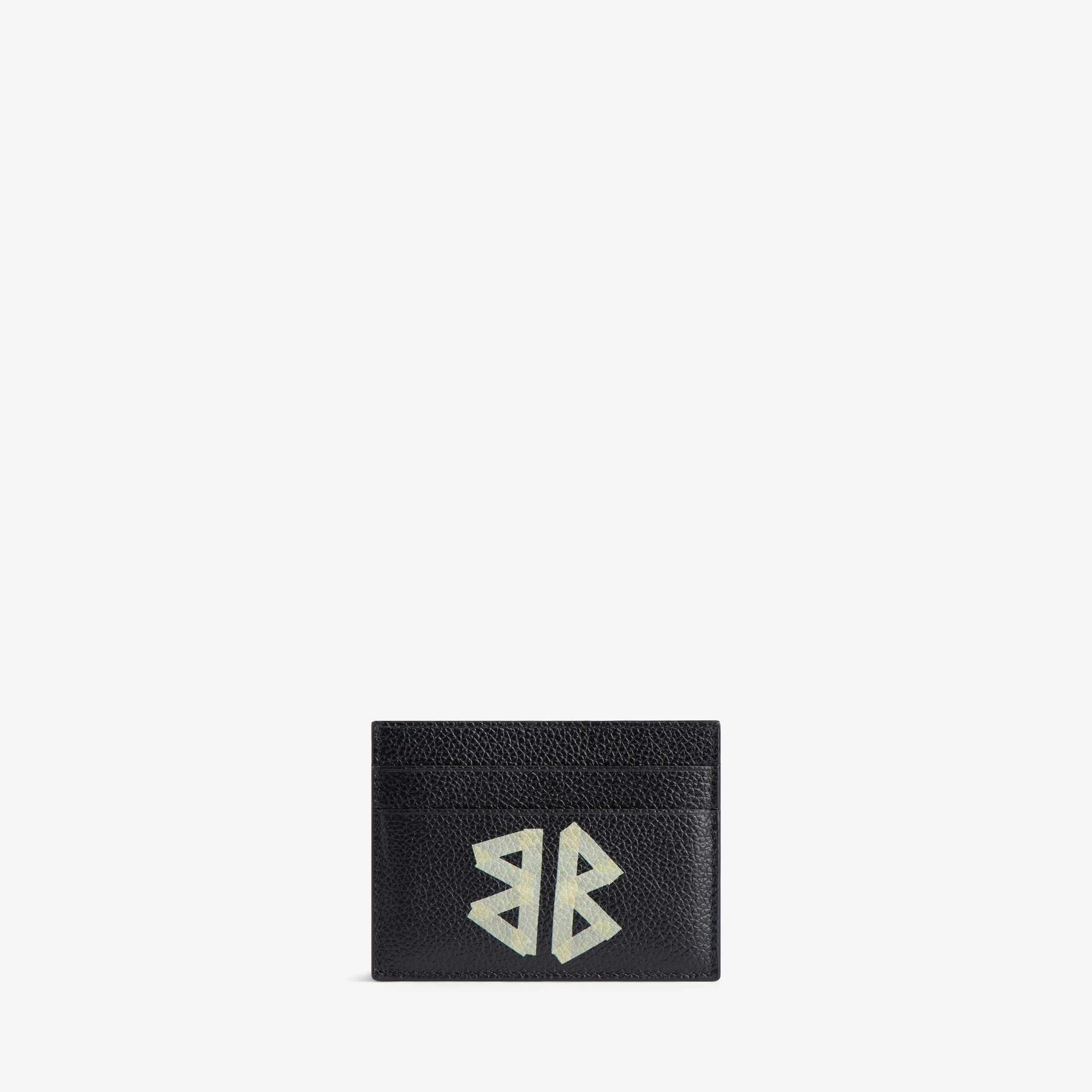 Réplica de alta calidad de un accesorio de piel pequeño para hombre de Balenciaga, modelo original, categoría CashSA, en piel de vacuno granulada negra, portatarjetas