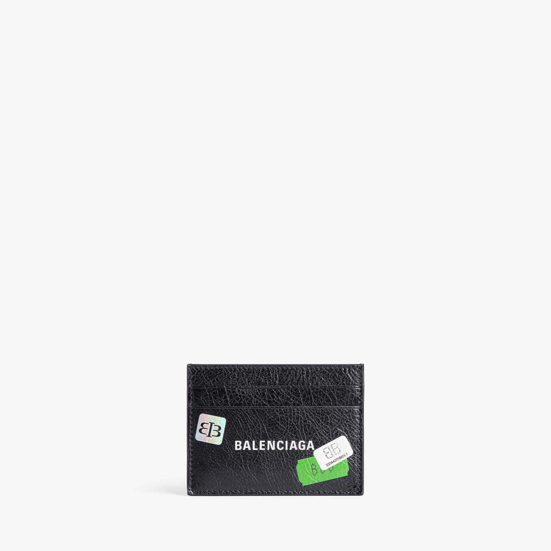Replica Balenciaga High-Quality Men's Small Leather Goods, Authentic-Style CashSA Grade spanCash Black Fine-Grained Lambskin Card Holder