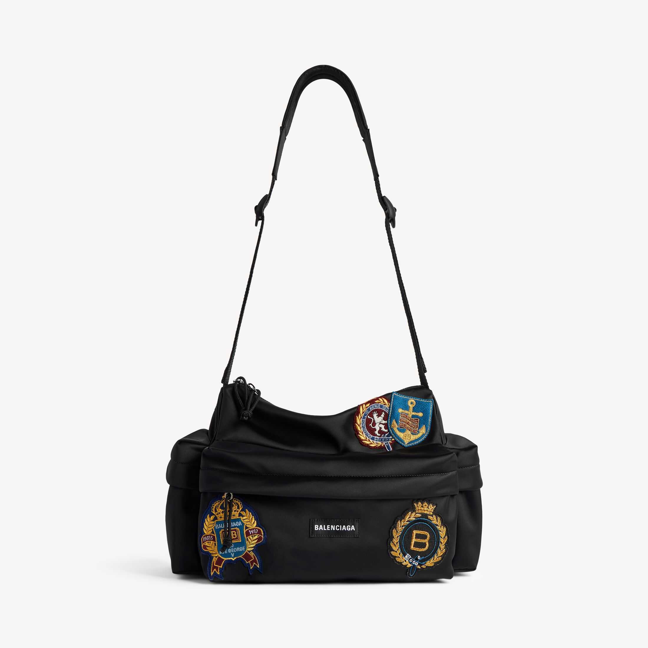 Réplica de alta calidad de la colección Explorer de Balenciaga: bolso de viaje pequeño de nailon negro con múltiples bolsillos, modelo Explorer, de piel para hombre, de grado SA