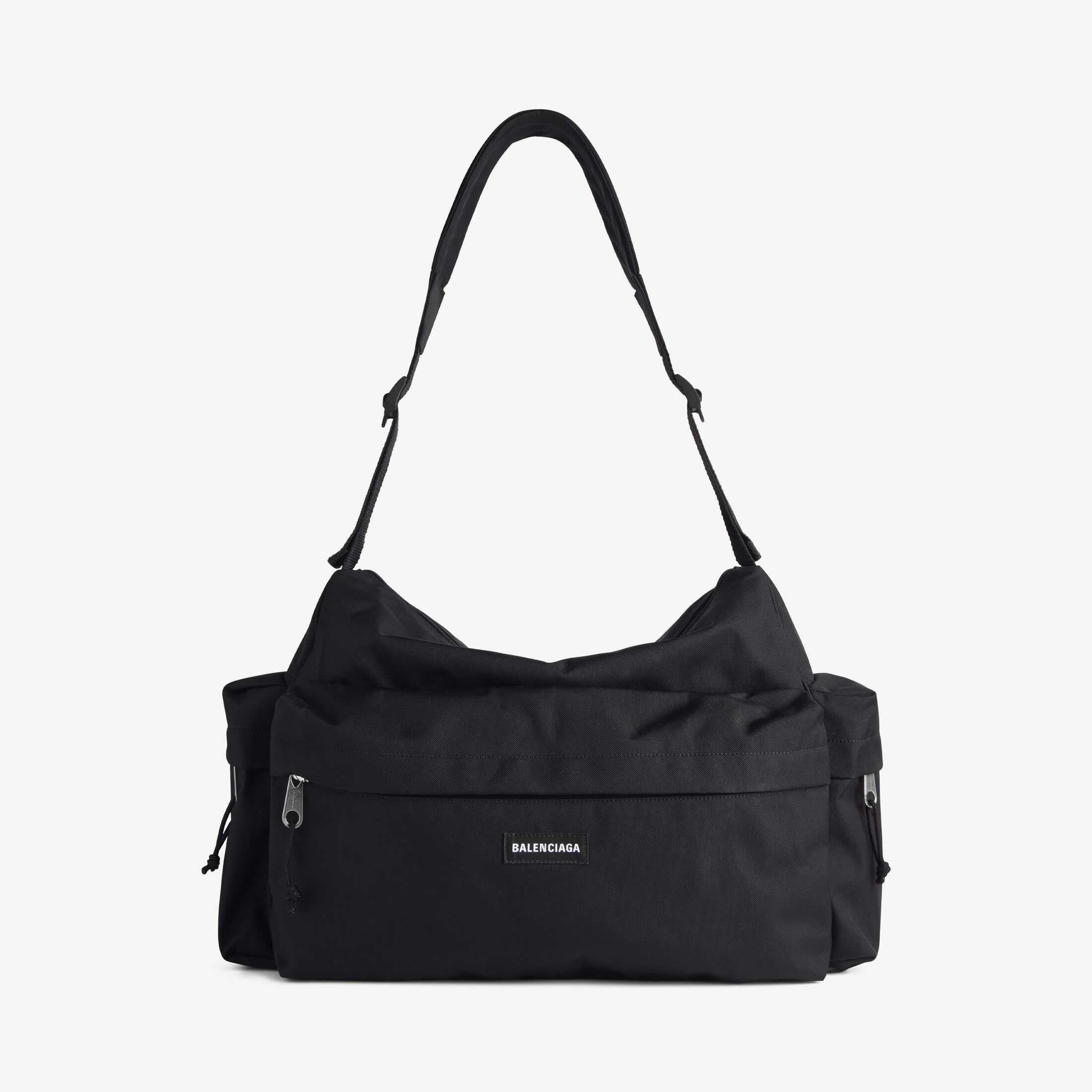 复刻Balenciaga高仿男士皮具原单ExplorerSA级spanExplorer黑色尼龙中号多口袋周末旅行包