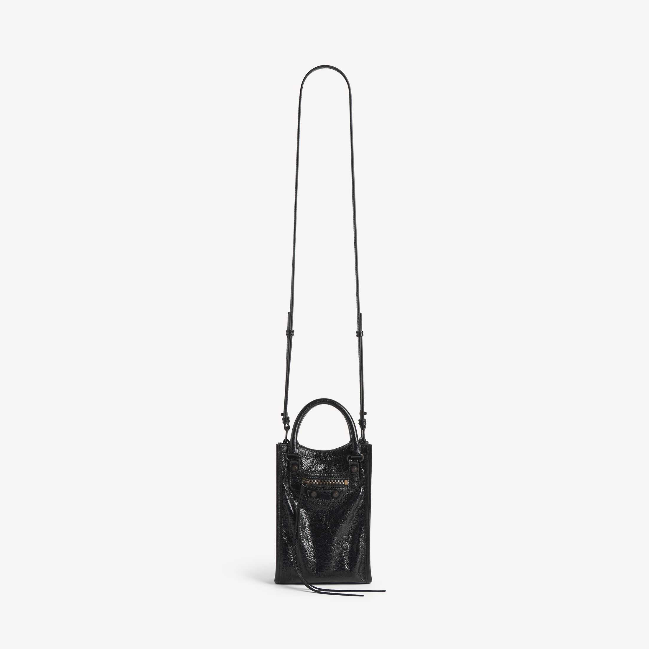 Réplique du sac à main pour femme Balenciaga de catégorie SA, modèle original « Le City » : sac à main « Le City Tote » en cuir d'agneau noir à fines rayures, idéal pour le portable