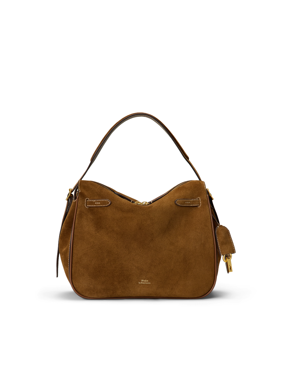 Réplica de bolso de mujer Ralph Lauren de alta calidad, alternativa económica a la marca original. Réplica de alta calidad 1:1 del modelo original de Polo Ralph Lauren. Bolso bandolera de ante con el logotipo «Polo ID».