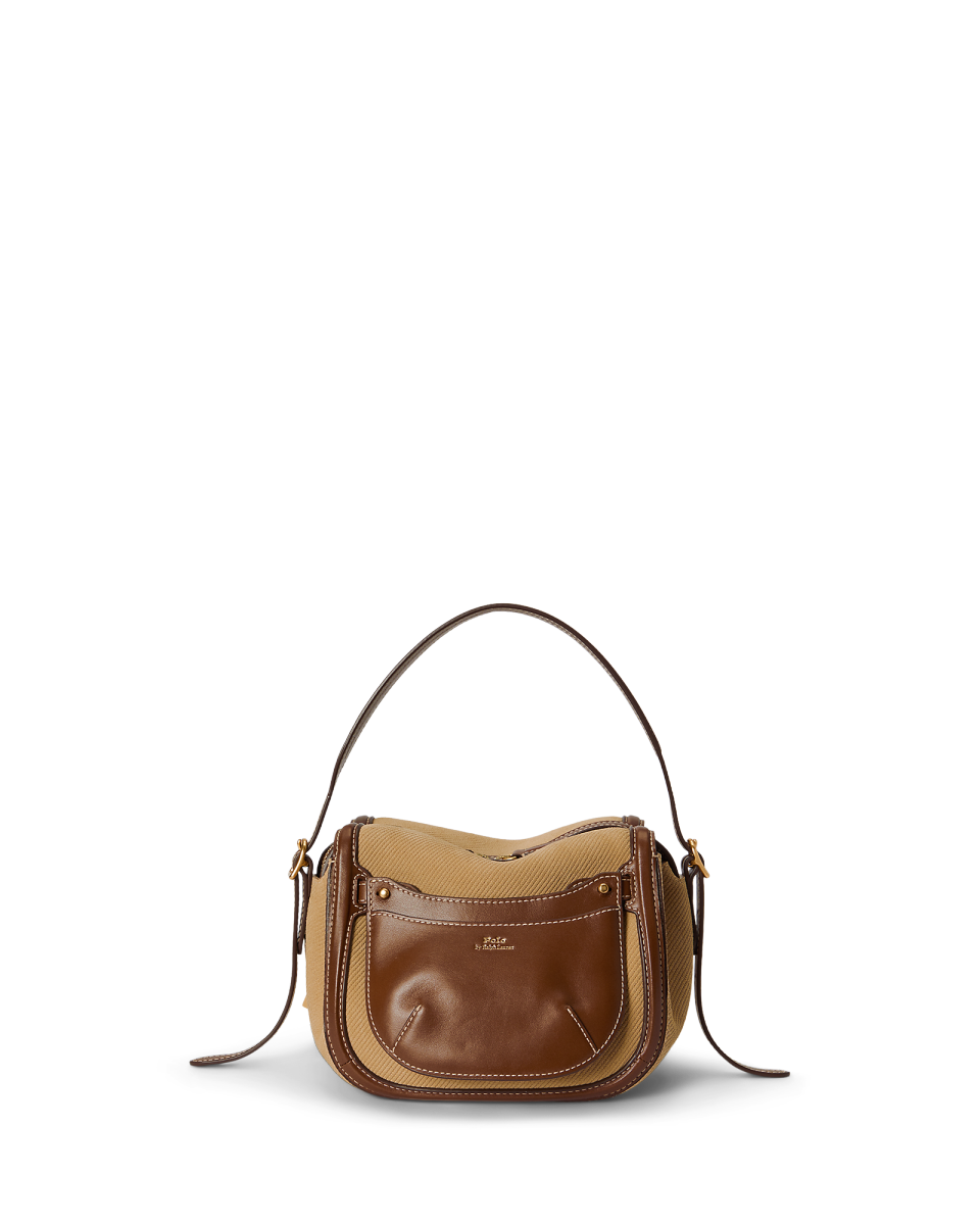 نسخة مطابقة تمامًا من حقيبة رالف لورين النسائية (A-grade) – نسخة مقلدة عالية الجودة من Polo Ralph Lauren بنسبة 1:1 – حقيبة كتف صغيرة من جلد الغزال مع شعار Polo ID