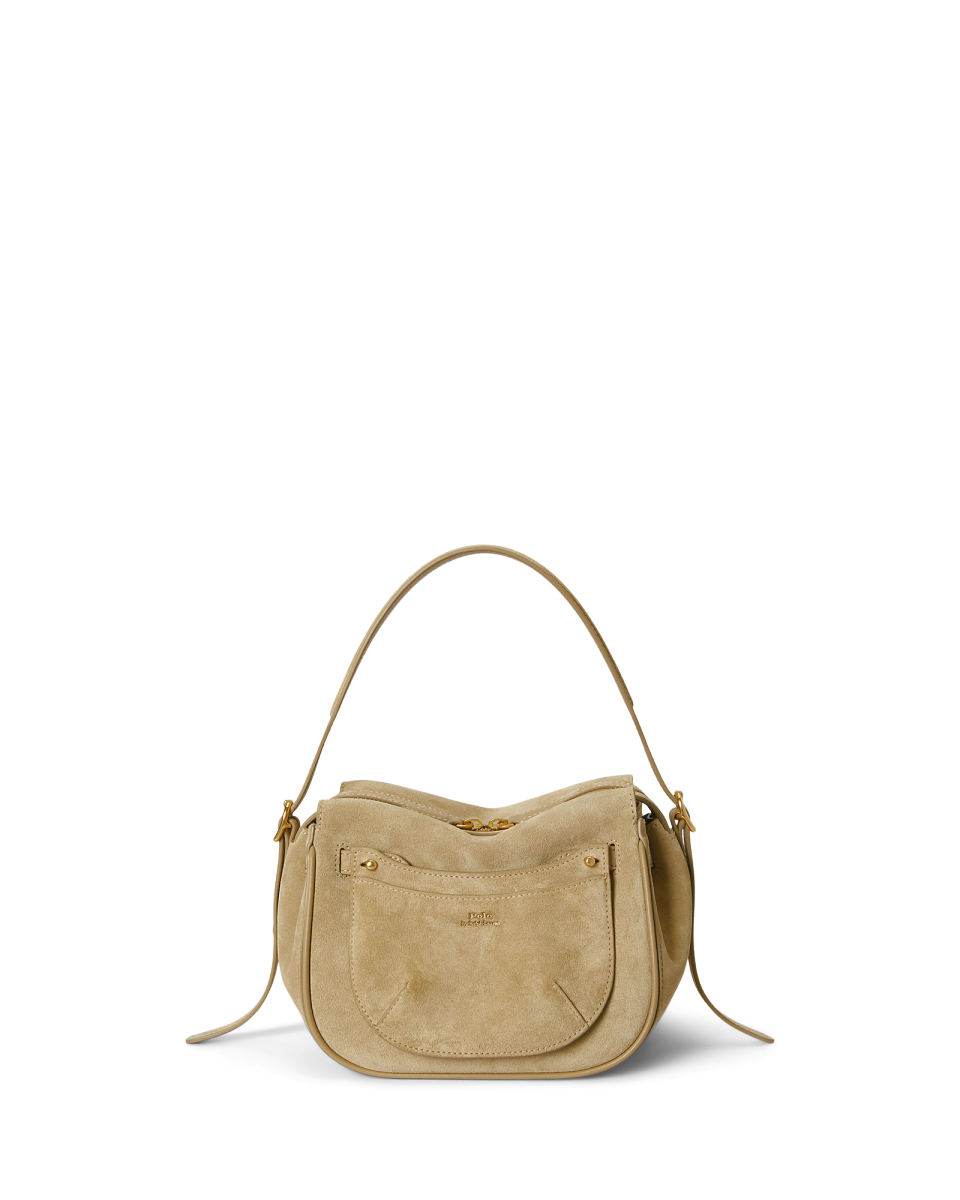 Réplica de alta calidad de un bolso de mujer de Ralph Lauren, imitación 1:1 del modelo original de Polo Ralph Lauren, imitación de alta calidad con Polo ID, bolso mini de bandolera de ante de vacuno