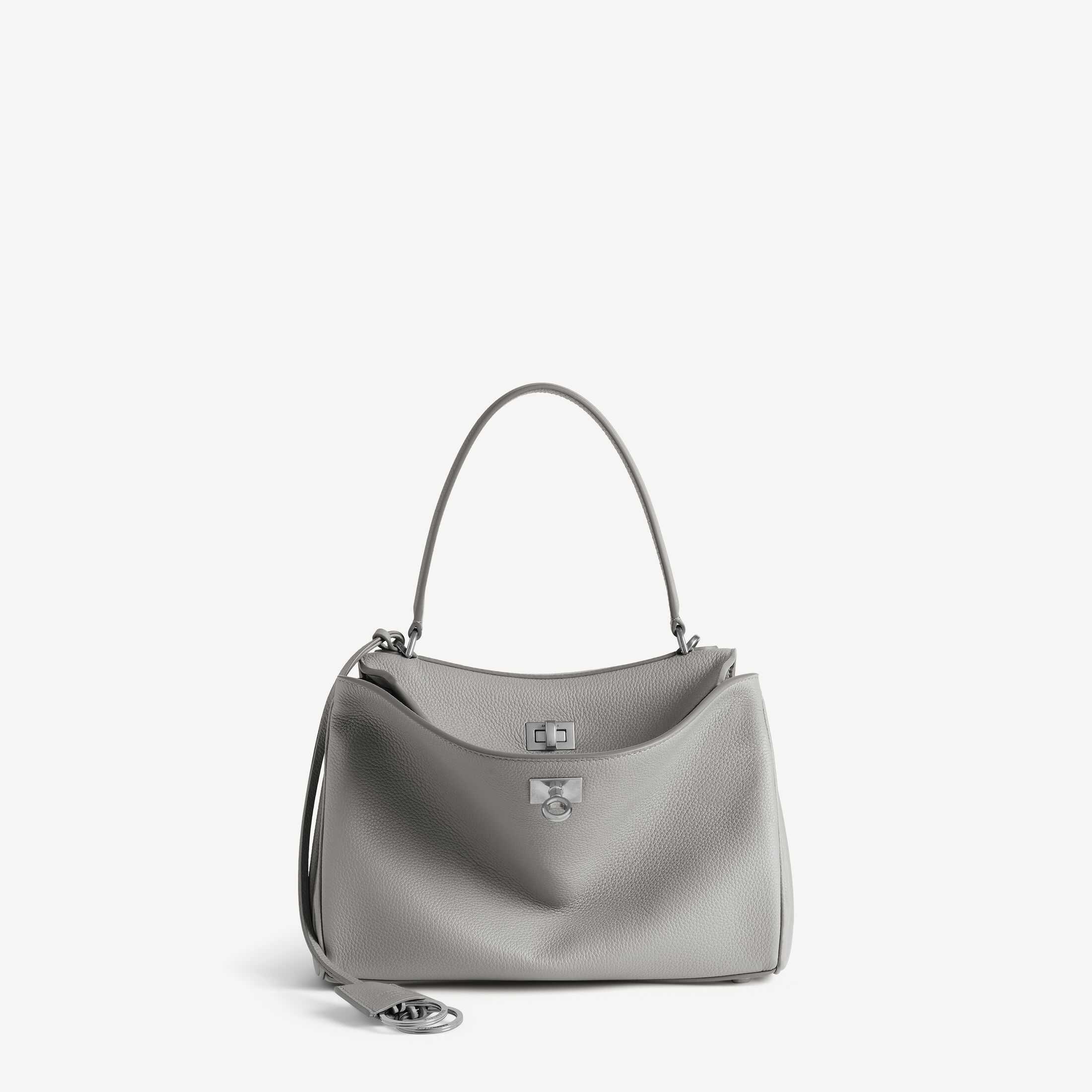 复刻巴黎世家SA级女士手袋原单皮具高仿Rodeo Balenciaga灰色粒面牛皮革小号手提包