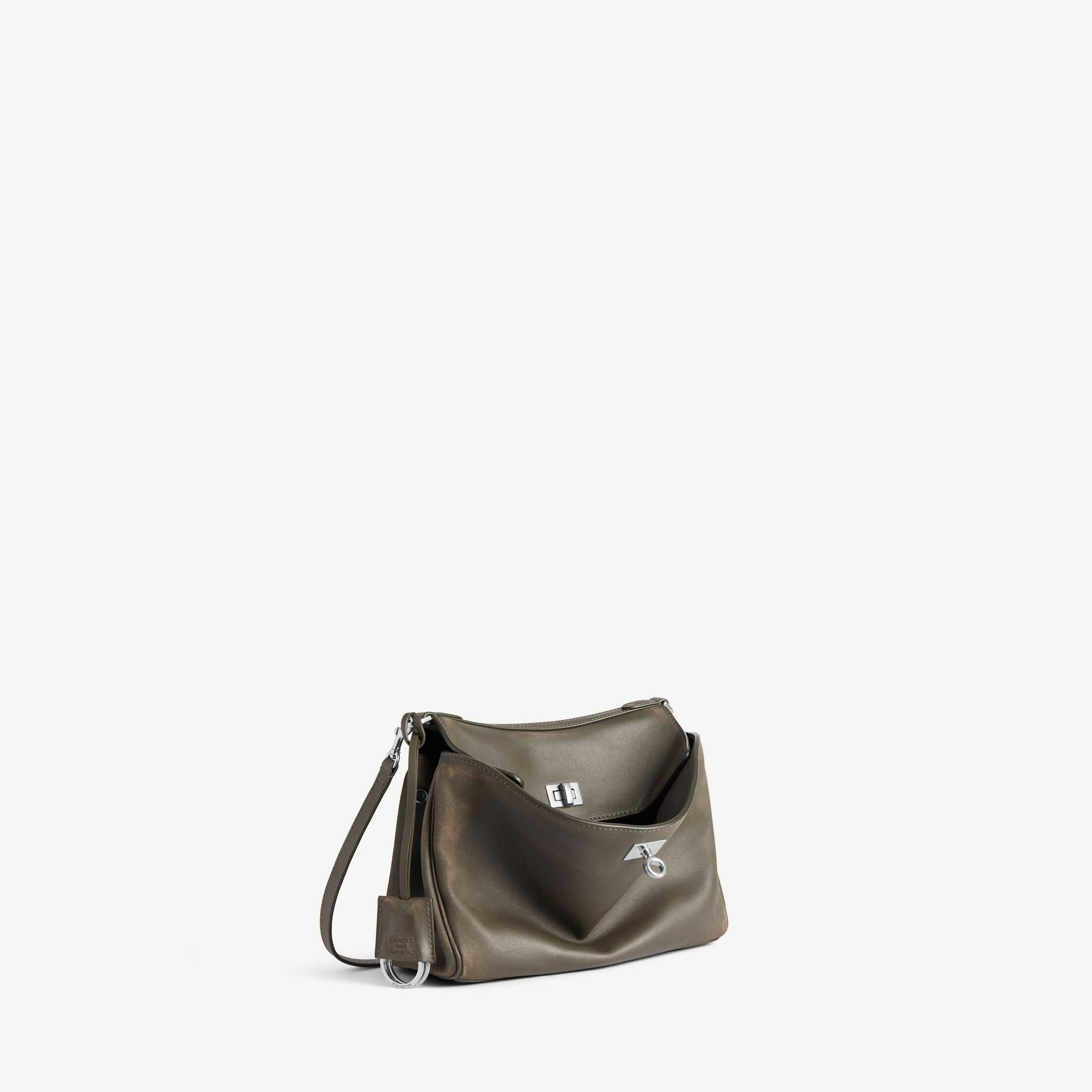 复刻高端Balenciaga高仿A货男士皮具1:1原单RODEO高品质仿制品spanRodeo卡其褐色做旧光滑牛皮革邮差包