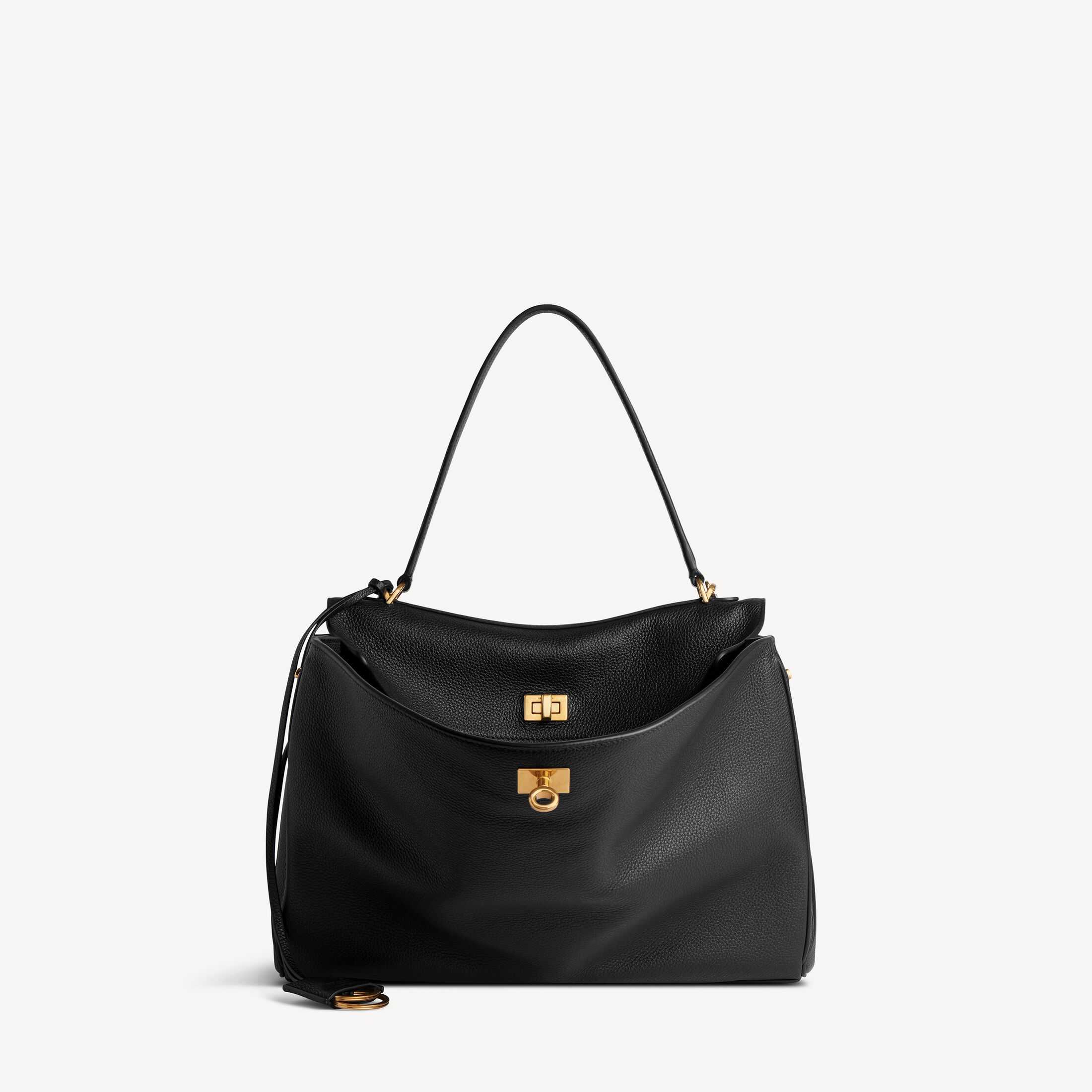 발망(Balenciaga) SA급 여성 핸드백 오리지널 가죽 제품 고품질 복제품 로데오(Rodeo) 블랙 그레인 소가죽 미디엄 사이즈 핸드백
