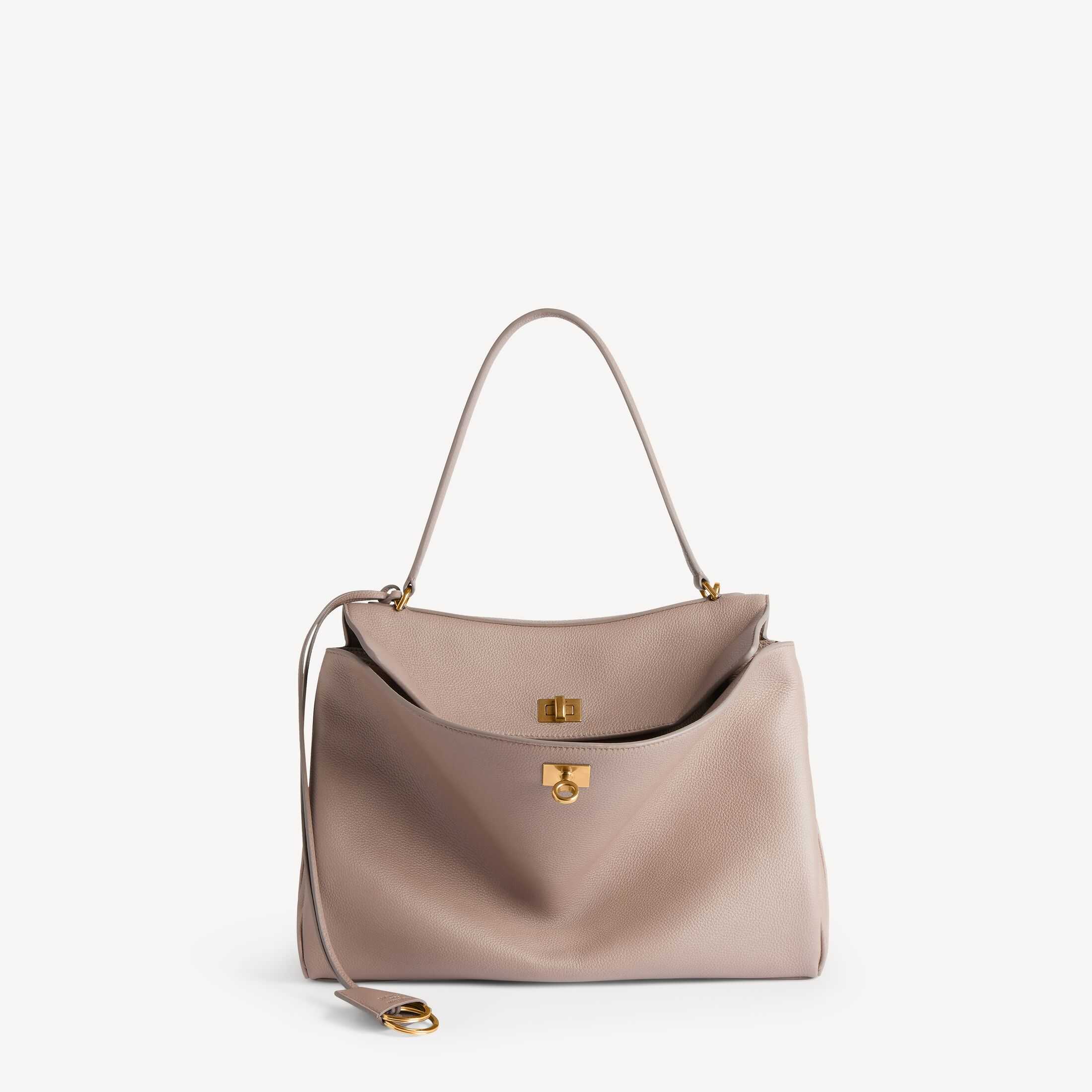 Réplique du sac à main pour femme Balenciaga de catégorie SA, maroquinerie d'origine, imitation haut de gamme : sac à main moyen en cuir de vachette grainé couleur sésame « Rodeo »