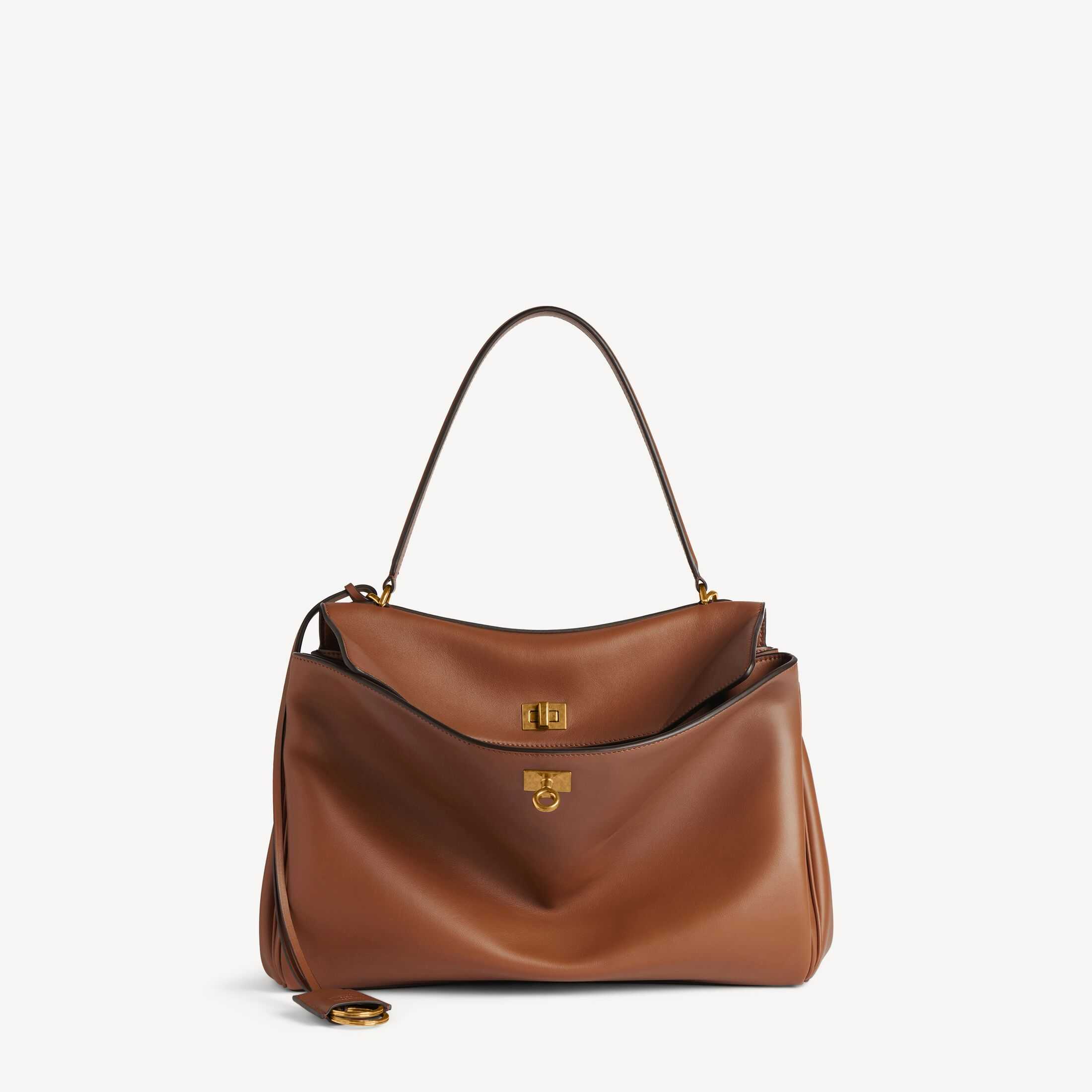 Replica Balenciaga SA-Grade Women's Handbag—Authentic-Style Leather Goods, High-Quality Replica "Rodeo" Medium-Sized Tote Bag in New Antique Bronze Smooth Calfskin