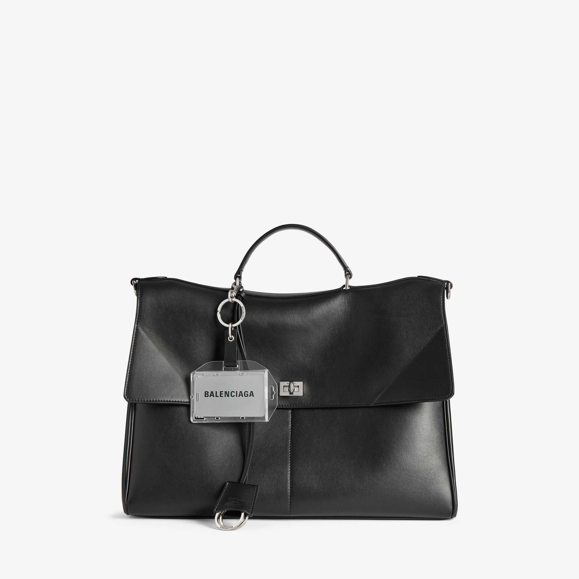 复刻高端Balenciaga高仿A货男士皮具1:1原单RODEO高品质仿制品spanRodeo黑色光滑牛皮革公文包