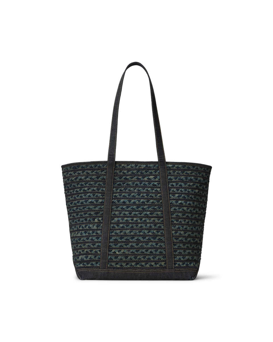 Réplica de un bolso de mujer de Ralph Lauren de categoría SA, imitación de alta calidad. Bolso tote trenzado Double RL, réplica 1:1 del modelo original de gran calidad.