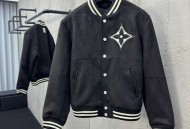 LOUIS VUITTON 徽标嵌钻麂皮外套