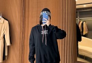 伦敦微标刺绣连帽卫衣