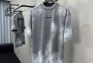 巴黎世家泼墨刺绣字母短袖 