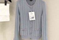 Chanl  25B Jennie同款！蓝色调流苏订染针织开衫