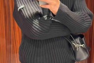 BLCG 袖臂硅胶皮标半拉链针织衫