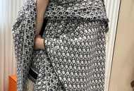 DIOR 迪奥千鸟格提花logo印花斗篷 