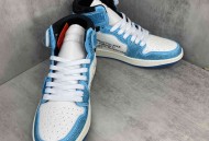 Air Jordan耐克联名烫钻拼色系列 唯独一款牛皮拼色的高帮鞋