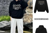 GB-GOODBRAND 2025FW LOVEISGOOD十字珍珠标语连帽卫衣 