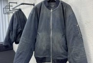 Balenciaga 牛仔泥染薄款棉服外套