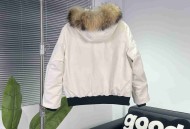 MLB秋冬款鹅绒保暖貉子毛领派克服连帽厚