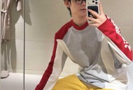 LV路易威登 SKI滑雪系列撞色拼接打底圆领长袖T恤