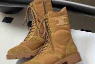 赛琳 凯旋门复古厚底侧拉链机车风鞋