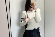 THOM BROWNE TB新款绞花四杠圆领羊毛