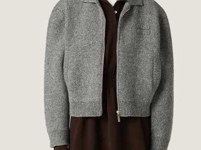   miumiu羊绒拉链开衫