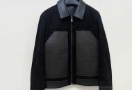 Louis Vu11ttoon真皮穿孔夹克 