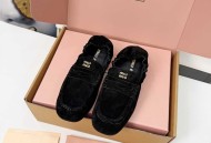 Miu Miu全新Nappa羊皮抽褶乐福鞋