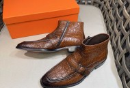 爱马仕  Hermè*s 鳄鱼纹男士皮靴