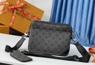 M69443Trio LV邮差包由 Monogram Eclipse 帆布