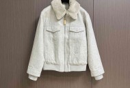 LV 2025SS秋冬新款毛领拼接羊毛棉服外套