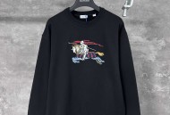 r巴宝莉 2025SS 彩色马术骑士战马刺绣圆领卫衣