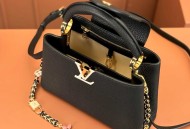 LV Capucines 小号 黑色金 型号：M23950
