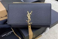  圣罗兰包包，24cm黑色金扣