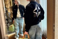 LV25ss四叶草彩钻烫钻棒球夹克